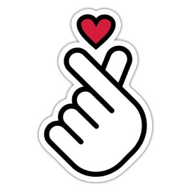 Spreadshirt Korean Finger Heart K Pop Heart Hand Sign Sticker, Max. 10 x 10 cm, 10 x 10 cm, Matte White