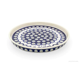 Bunzlauer Keramik Plate Flat with 2.5 cm Rim, Diameter 24.5 cm, Decor 8