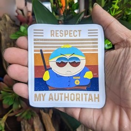 3PCS - Eric Cartman Park in South Respect My Authoritah Stickers 3 Inches