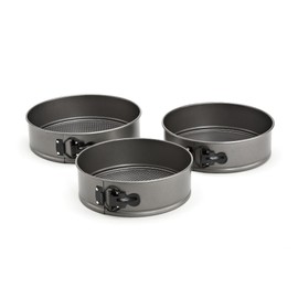 good Cook Set de sartenes de alta calidad, antiadherente a Prueba de Fugas, 3 piezas, 20,3/22.9/25.4 cm, gris
