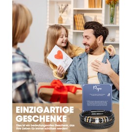 YIBONIKA Leather Bracelet for Men, Gift for Him Dad Husband Son Grandpa Grandson Nephew Brother Boyfriend Gift for Valentine's Day Christmas Father's Day Birthday Gift with Gift Box, Leather