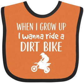 inktastic Dirt Biking Motocross Future Dirt Biker Baby Bib Orange and Black 33f62