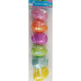 Greenbrier Formed, Glitter, Metallic, Iridescent Fillable Easter Eggs, E1-4, Select Type - Iridescent Eggs 6/Pk