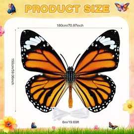 Panelee Large Monarch Butterfly Backdrop Banner Giant Butterfly Wings Decorations Baby Shower Photograph Background for Women Birthday Party Booth Photo Props Wall Decor(Black Yellow)