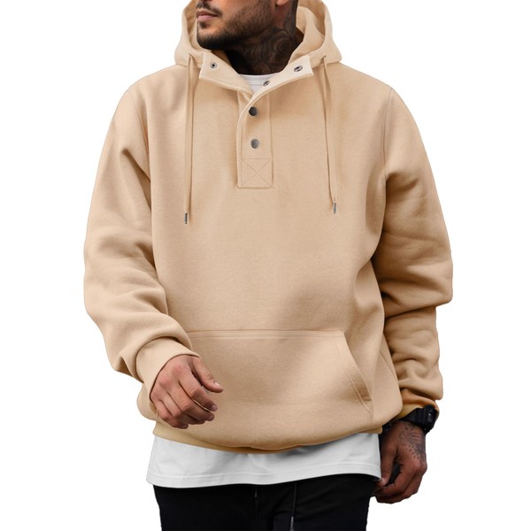 JMIERR Men's Casual Pullover Hoodies Drawstring Warm Hooded Sweatshirts with