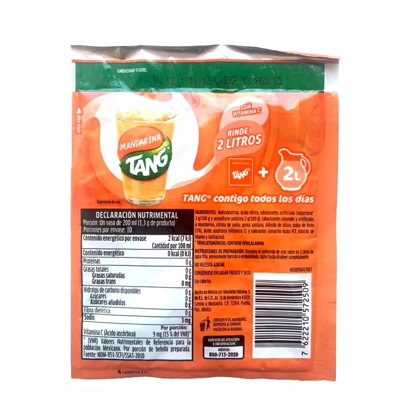 Tang 12-Pk TANG Tangerine Flavored Powdered Drink Mix 13g/.45oz