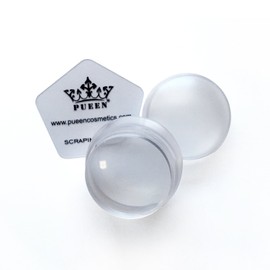 PUEEN 3.5cm Upgraded HD Chunky Clear Transparent Soft Stamper and Scraper Set - Nail Art - Stamping Tools - Clear - BH000706