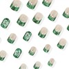 Green Glitter French Tip Press on Nails St. Patrick's Day