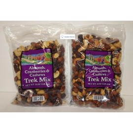 Trader Joe Almonds, Cranberries & Cashews Trek Mix 16oz 454g (Two Bags)