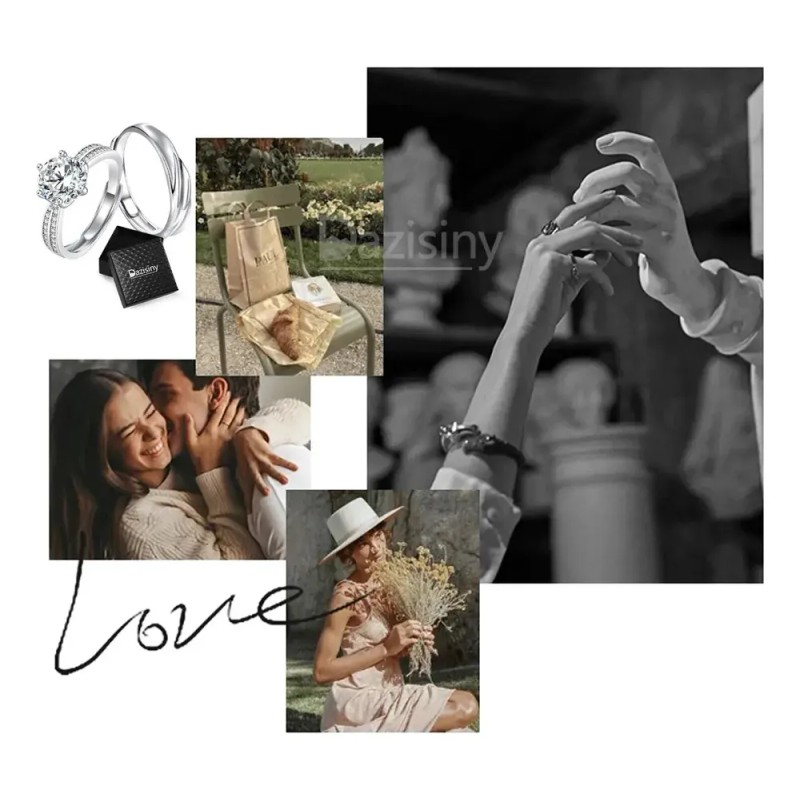 Pack de Anillos Dazisiny para Pareja, de Promesa y Compromiso