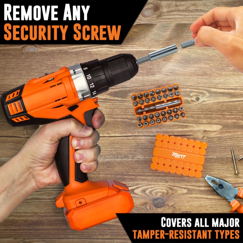 Mutt Tools 33pc Security Bit Set - Complete Torx Security