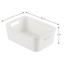 Vcansay 6 Packs Small Cabinet Storage Bin, Kitchen Organizer Bin, Open Plastic Organizer Basket, White