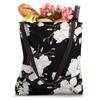 White Magnolias Floral Pattern on a Black Background Tote Bag