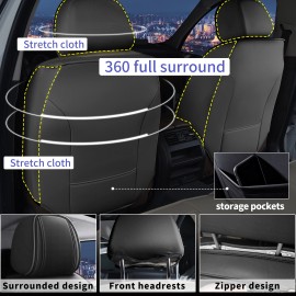 Unbranded Car Front Rear 5-Seat Cover For Kia Optima 2007-2015 Accessories Luxury Leather