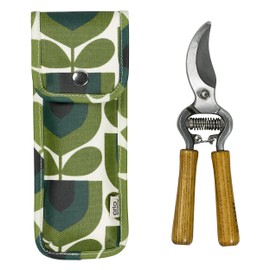 Orla Kiely | Striped Tulip Pruners in a Pouch | Green | Pine Wood Handles