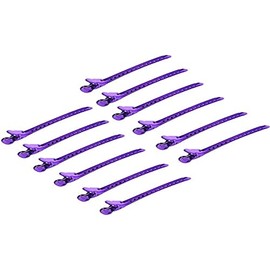 Seccionamiento Pinza De Cabello Peinado,12 Unids Metal Barber Salon Seccionador Clips Barrette Peluquería Abrazadera Set Herramienta de Peinado del Cabello (Púrpura)