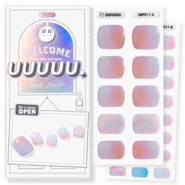UUUUU. Semi Cured Gel Pedi Strips - [LOVE] 100% Real Gel, Long-Lasting & Easy to Apply&Remove, works any UV Lamps - Spring 2025,Pedi inspo,Pedi Stickers