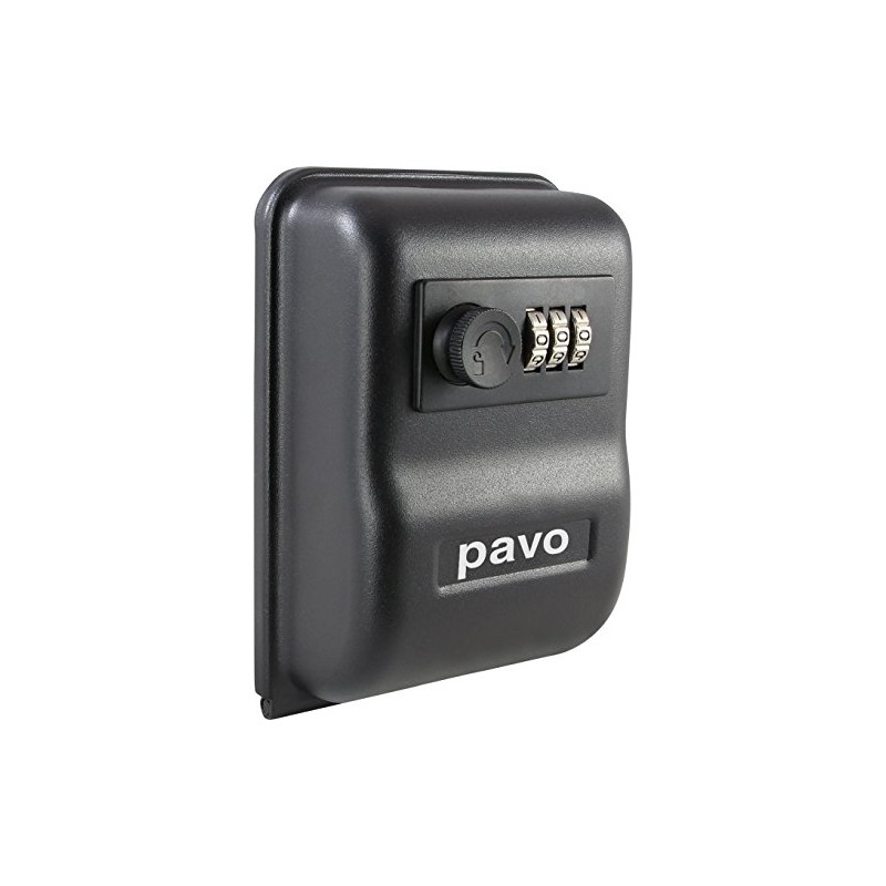 Pavo Premium Combination Safe Box-Wall Mounted-with Handy Key Hook Included-Black,