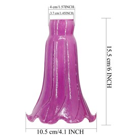 ANYONGLU Lily Lampshade Only 2 Pack Purple Tulip Flower Glass Lamp Shade Replacement Tiffany Style Lily Table Floor Lampshade Replacement