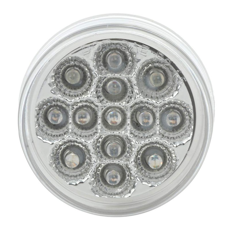 OCPTY 4pcs 2.5inch 13 Led 2Clear Light+2Amber Light Round Trailer
