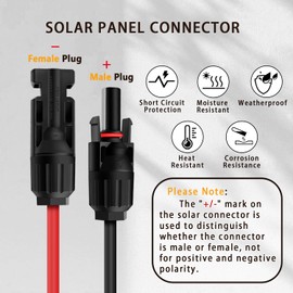 COMeap 6FT 2M 12AWG+14AWG Solar Connector to DC 8mm Adapter Cable for Jackery Portable Power Station Explorer 3000 2000 1500 1000 880 550 500 300 290 240 160 Solar Generator, Solar Panel