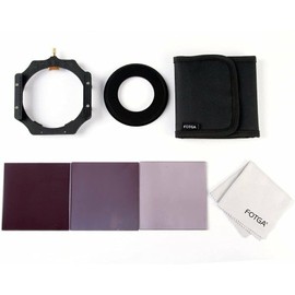 Runshuangyu 4x4 100mm Square Filter Full ND 2 4 8 with Filter Holder and 52mm Adapter Ring and 3-Slots Filter Bag Set for Swing Away Matte Box Holder (52mm)