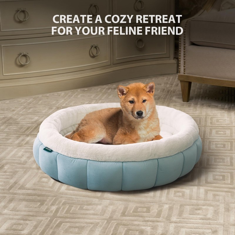 BALANCE Cat Beds for Indoor Cats, Washable Round Dog Bed,