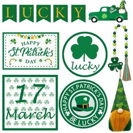 St. Patrick's Day Tiered Tray Decorations Set, Farmhouse Wooden Tiered Tray Decor for Holiday Rustic Home Kitchen Tier Tray Decor Set