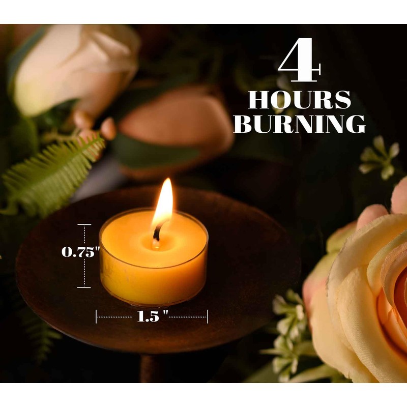 Natural Yellow Beeswax Tealight Candles - 12pcs - Organic Candle