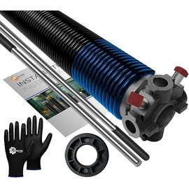 Garage Door Torsion Spring 283x2x40 Replacement for Right Side of Garage Door with 1" Nylon Bushing, Winding Bars, and Gloves Precision E-Coating 5-Year Warranty Min. 30,000 Cycles (Black Cone)