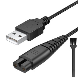 Oumida USB Ladekabel mit Kleiner Bürste, 100cm Ersatzkabel Rasierer Kabel kompatibel mit Hatteker RFC 690 692 588 598 696 9598 7568 Bartschneider Haarschneidemaschine (1Ladekabel+Bürste)