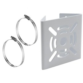 Universal Vertical Pole Mount, Solid Metal Mounting Corner Bracket with 2 Loop Pipe Clamps, Ring Mounting Bracket for Security Camera, Solar Panels, Stage Lights