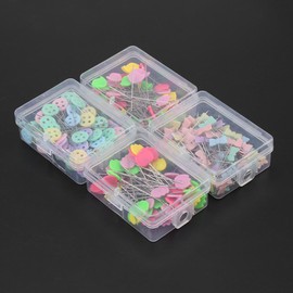 Hilitand Paquete de 300 Piezas de alfileres de Cabeza Flor u Oso botón Plano Cabeza alfileres Bricolaje Herramienta de Acolchado Accesorios de Costura(Kit-2)