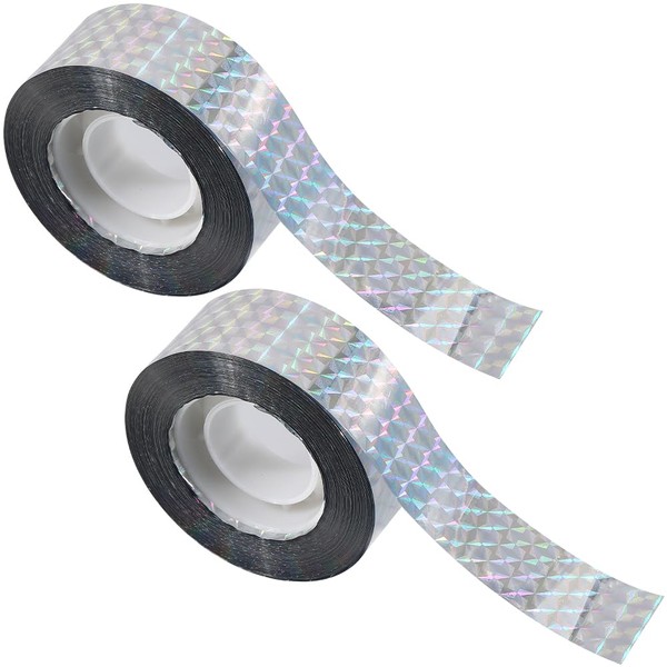 GORGECRAFT 262Ft x 2 Rolls Bird Ribbon Double Sided Reflective
