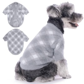 Algudbilt Dog Sweater - Winter Clothes for Small Dogs & Cats XXS to XL, Knitwear Jacket, Stretchy Coats for Dogs Boy & Girl, Warm Deluxe Puppy Costume Outfit - Pet Apparel (Silver Grey, X-Large)