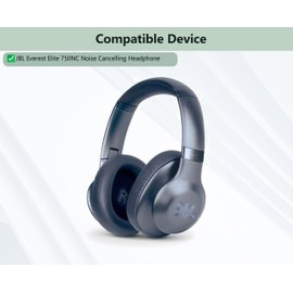 XRHTONG Prime Ohrpolster Ersatz kompatibel mit JBL Everest Elite 750NC Noise Cancelling Kopfhörern Ohrpolster Kissen (Protein-Leder/Memory-Schaum)