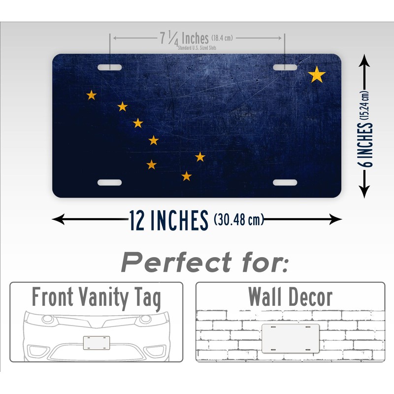 SignsAndTagsOnline Alaska Weathered Metal Flag License Plate Antique AK State