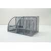 Desk Organiser, Mesh Metal Office Shelf with Pen Holders &