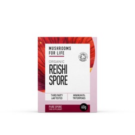 Organic Reishi Spores Supplement - Mushroom Superfood Supplement - Reishi Mushroom Complex - Pure Grade Extracts, No Binders (60g Powder)