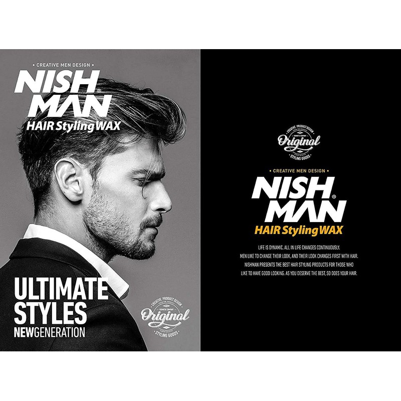nishman Cera para Cabello Hombre Fijación Brillo Firmeza Hair Styling