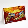 Caroline's Treasures Crab Buster Brown Greeting Cards Pack of 8