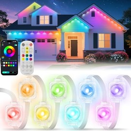 LED Outdoor String Lights 100 FT Patio Lights,100ft RGB+IC Smart Outdoor Decor, 50 Scene Modes App/Remote Control, IP68 Waterproof for Christmas Holiday Daily Party Decor for Garden Backyard Balcony