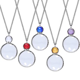 Magnifying Glass Necklace,XILAZAB 10x Monocle Glasses Loupe Magnifier Necklace with Long Chain Reading Aid for Library, Reading, Zooming, Jewelry, Needlework （1pcs Yellow）