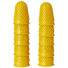 Quality Thimblette Rubber for Note-counting Page-turning Size 2 Large Yellow Ref 265494 [Pack of 10]