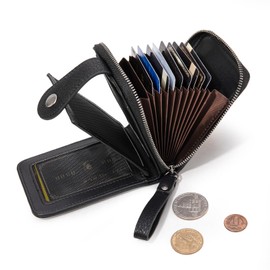 Montana West Wrangler Women Credit Wallet Rfid Credit Card Holder Small Black Wallet for Women Men Mini Cash Wallet with Smooth Zipper Pocket and ID Window, Easy to Carry