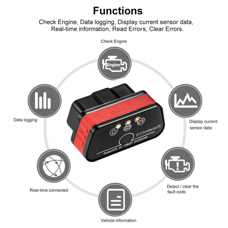 KONNWEI KW902 Mini BT 5.0 Wireless OBD-II Car Auto Diagnostic