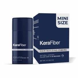 Hair Fibres Grey by KeraFiber Professional-Natural Keratin Hair Building Fibres for Men and Women, Full Head of Hair in 30 Seconds (5g/0.17oz)- Travel Pack…