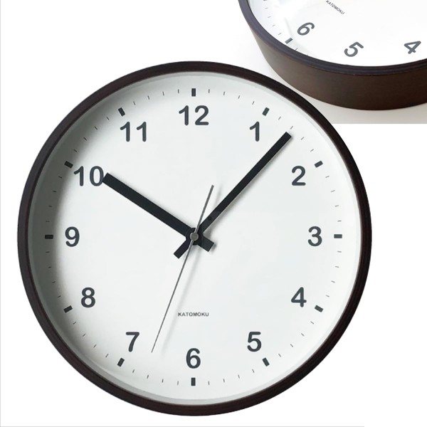 KATOMOKU plywood wall clock brown sweep (continuous second hand) km-35M φ252mm (quartz watch)