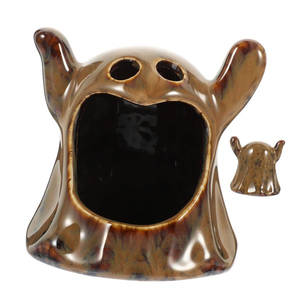 Generic Ghost Shape Hamster Hideout Adorable Ceramic House for Animals