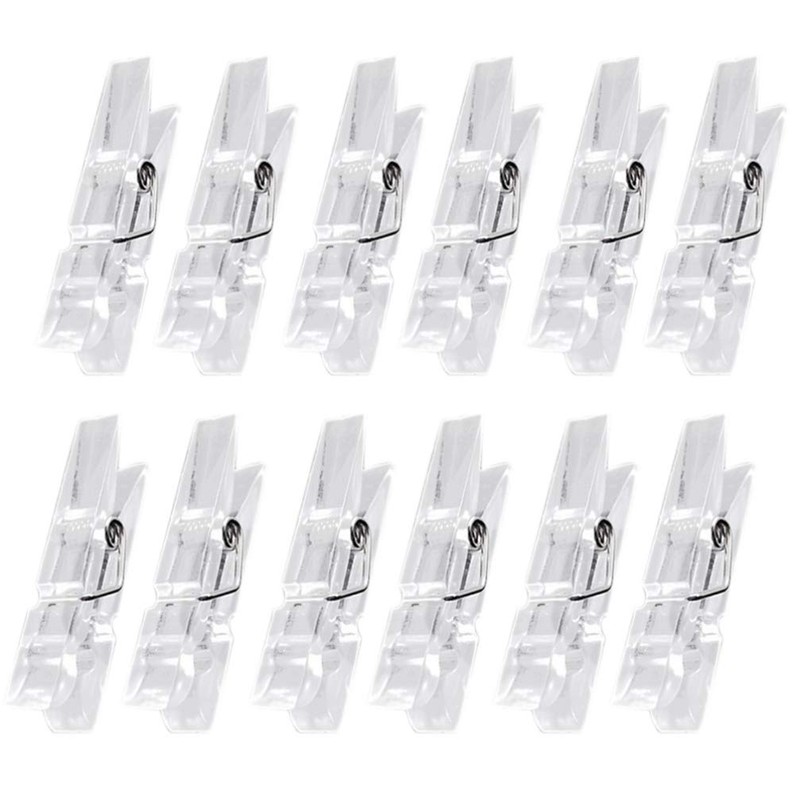 BESPORTBLE 50pcs Mini Transparent Plastic Clip Clothes Line Clips Photo